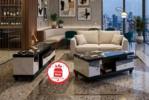 Luxury Marble Top Tv Stand Coffee Table Set - Set Meza Ya Kifahari