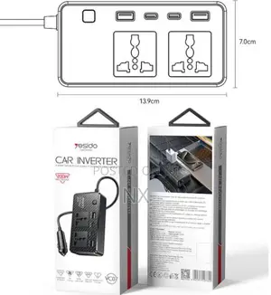 Yesido Vc07 Car Charger Inverter 200w Multiport