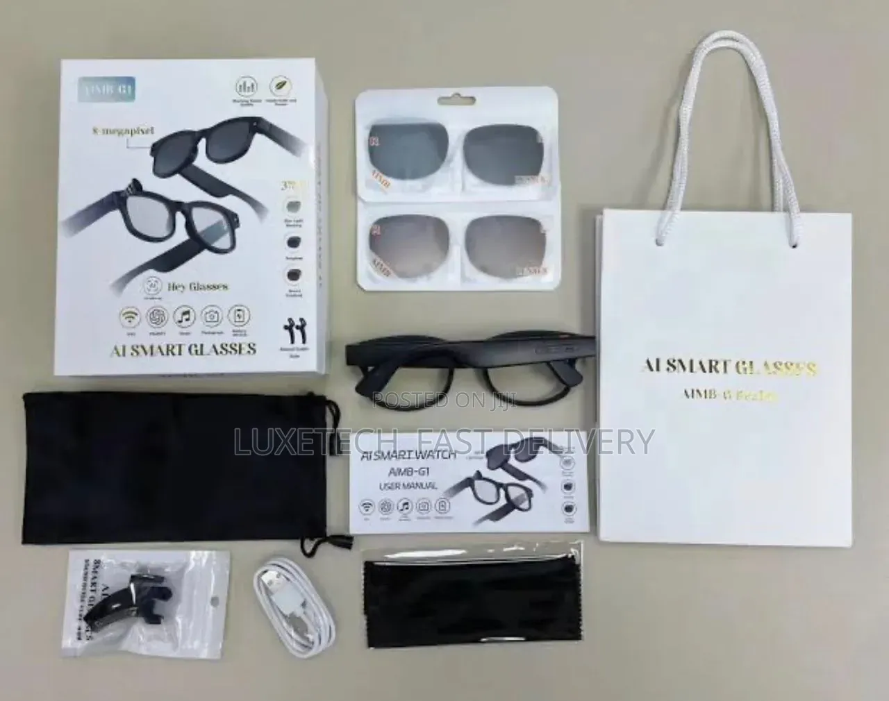 Aimb-g1 Smart Glasses With Hd Camera, Wifi, Bluetooth + Ai Assistant