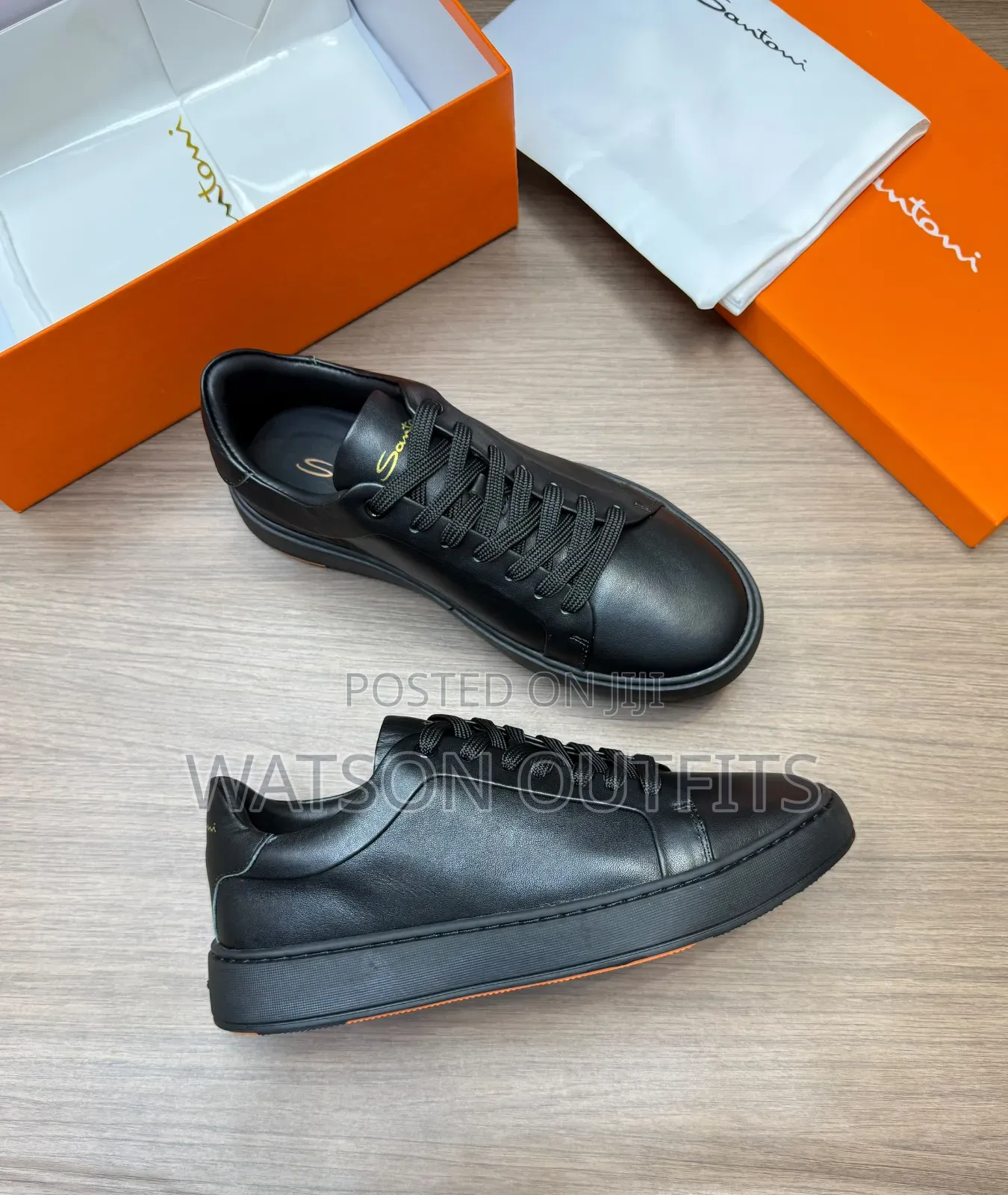 Men's Leather Shoes Santoni Brand Materials Quality and Original