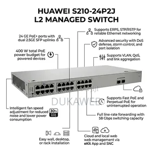 Huawei S210-24p2j L2 Managed Switch
