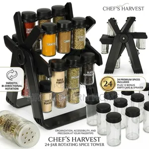 Stendi Ya Kisasa Ya Viungo Jikoni (Rotating Spice Rack)