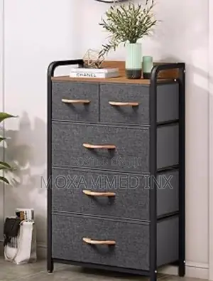 Yitahome 5-Drawer Fabric Dresserfeatures a Sturdy Steel Frame And