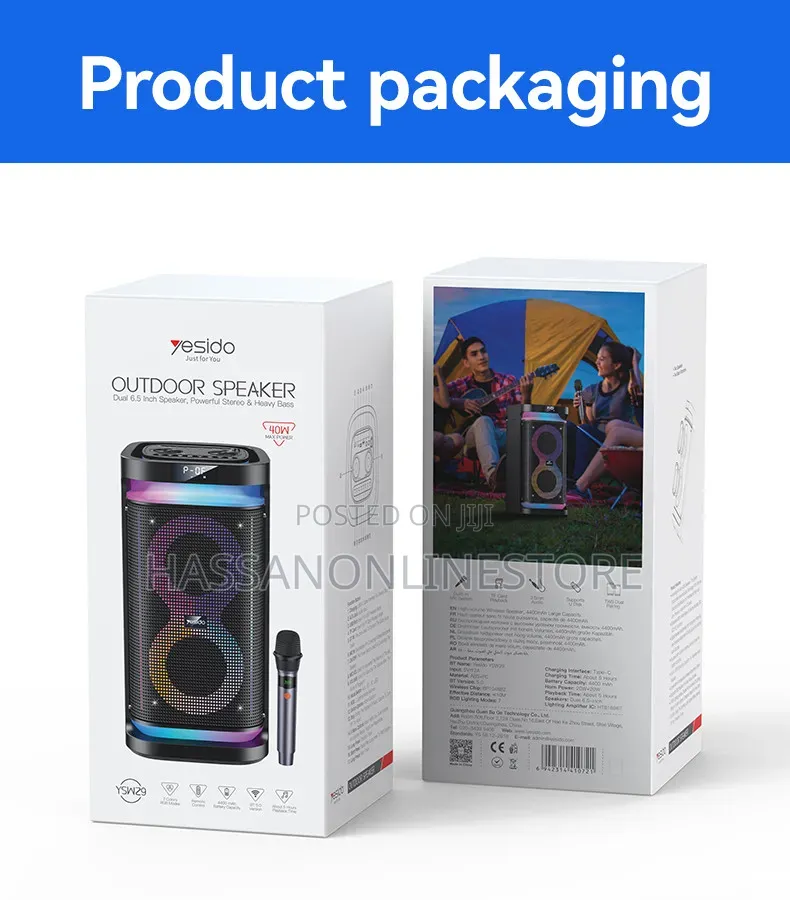Yesido Ysw29 40w Speakers RGB Light With Microphone Speaker