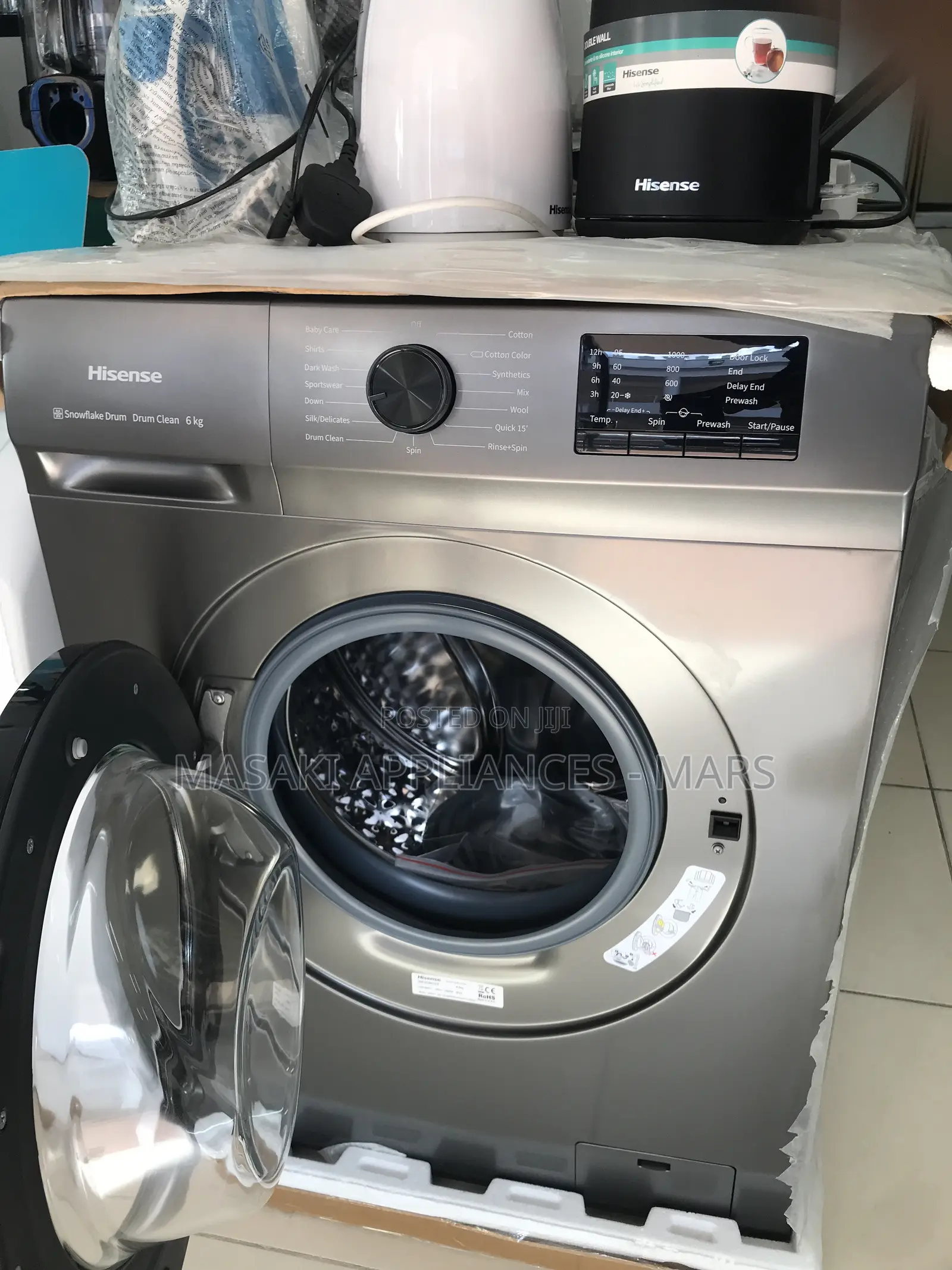 New!Hisense 6kg Front Loading Washing Machine, Wfvc6010t, (1000 Rpm)