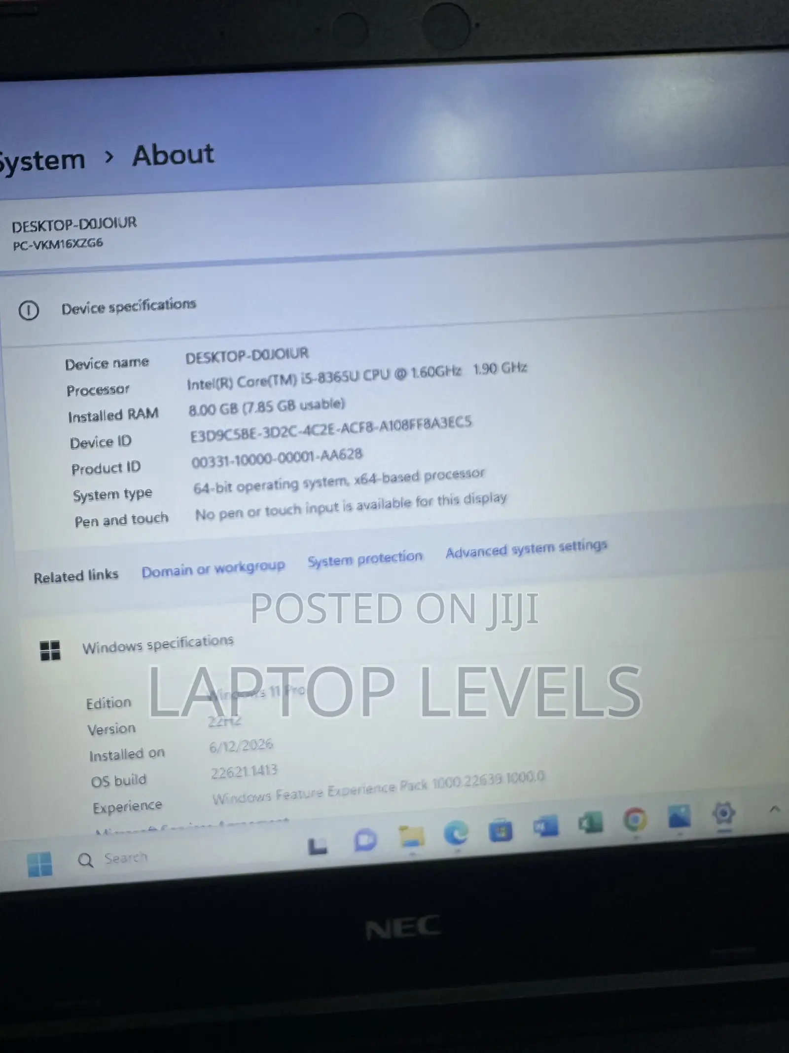 Laptop NEC N22A 8GB Intel Core i5 SSD 256GB