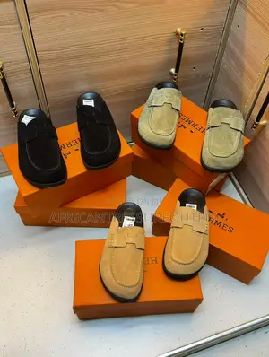 Hermés Go Mules Featuring Suede Calfskin Logo “H” Available