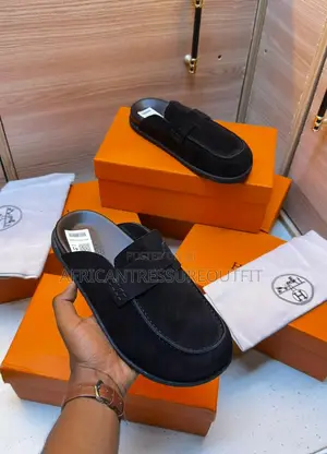 Hermés Go Mules Featuring Suede Calfskin Logo “H” Available