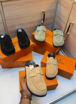 Hermés Go Mules Featuring Suede Calfskin Logo “H” Available