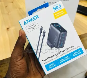 Anker 140w 4-Port Charger With a Smart Display and Usb-C Cable
