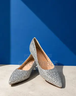 Glamour Silver Kitten Heels
