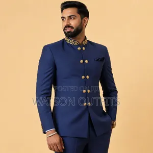2 Colours Buttons Doubly Lined Men's Safari Suits or Suti Za Kaunda
