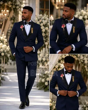Dark Blue Black Taxedo Mens Suit