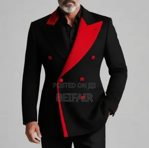 Black Suit Red Long Taxedo