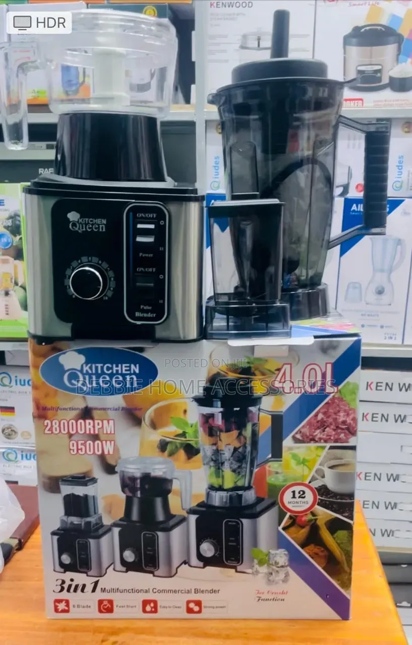 Kitchen Queen 3-in-1 Multifunctional Commercial Blender -4.0l Capacity
