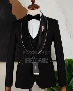 Black Suit Golden Strip Suit