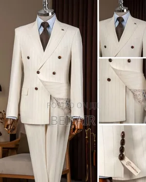 Off-White Double Breasted Stripped Suit