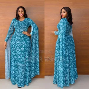Floral Ankara-Style Dress