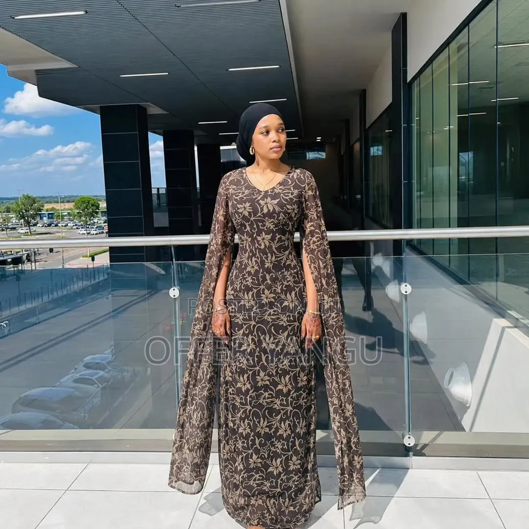 Floral Ankara-Style Dress