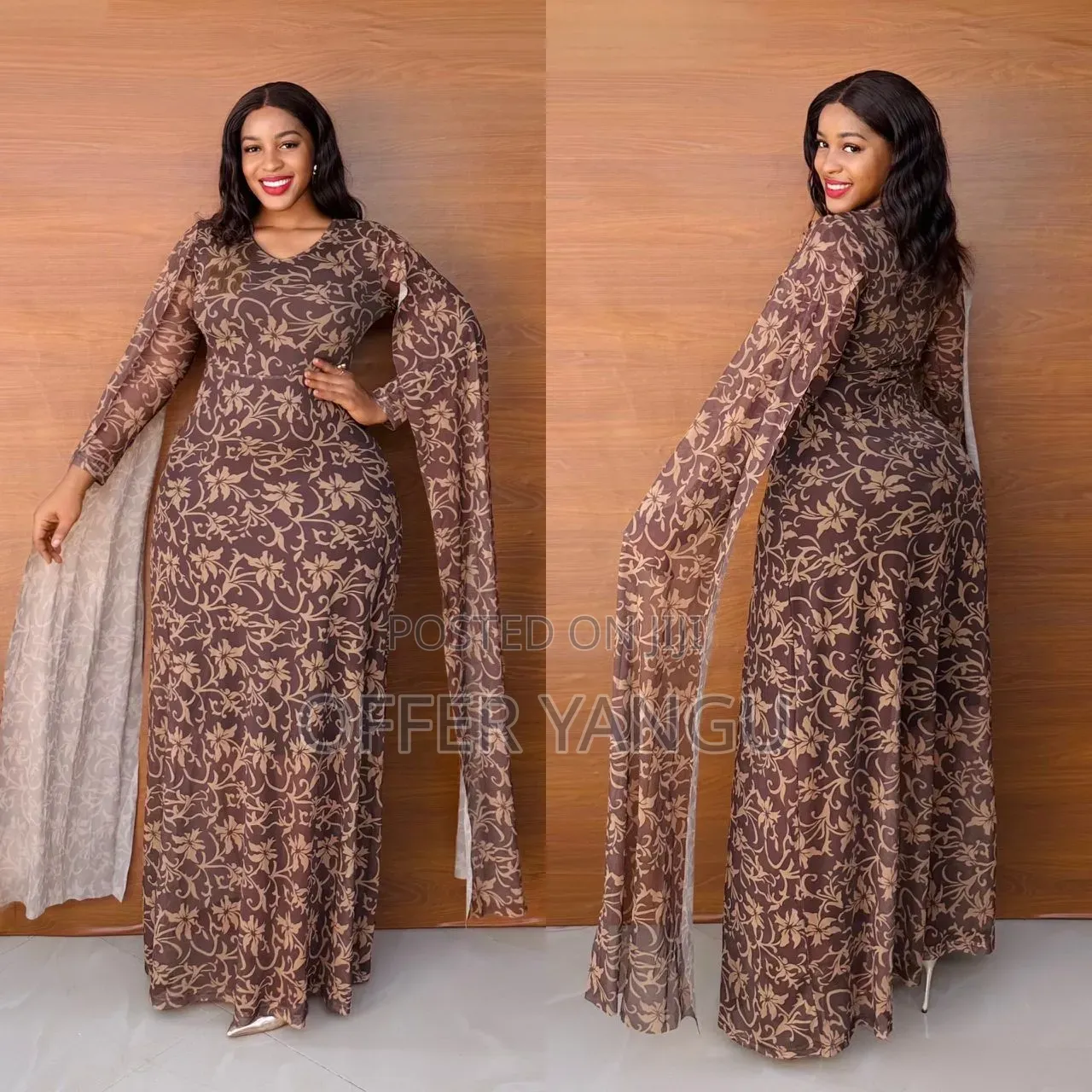 Floral Ankara-Style Dress