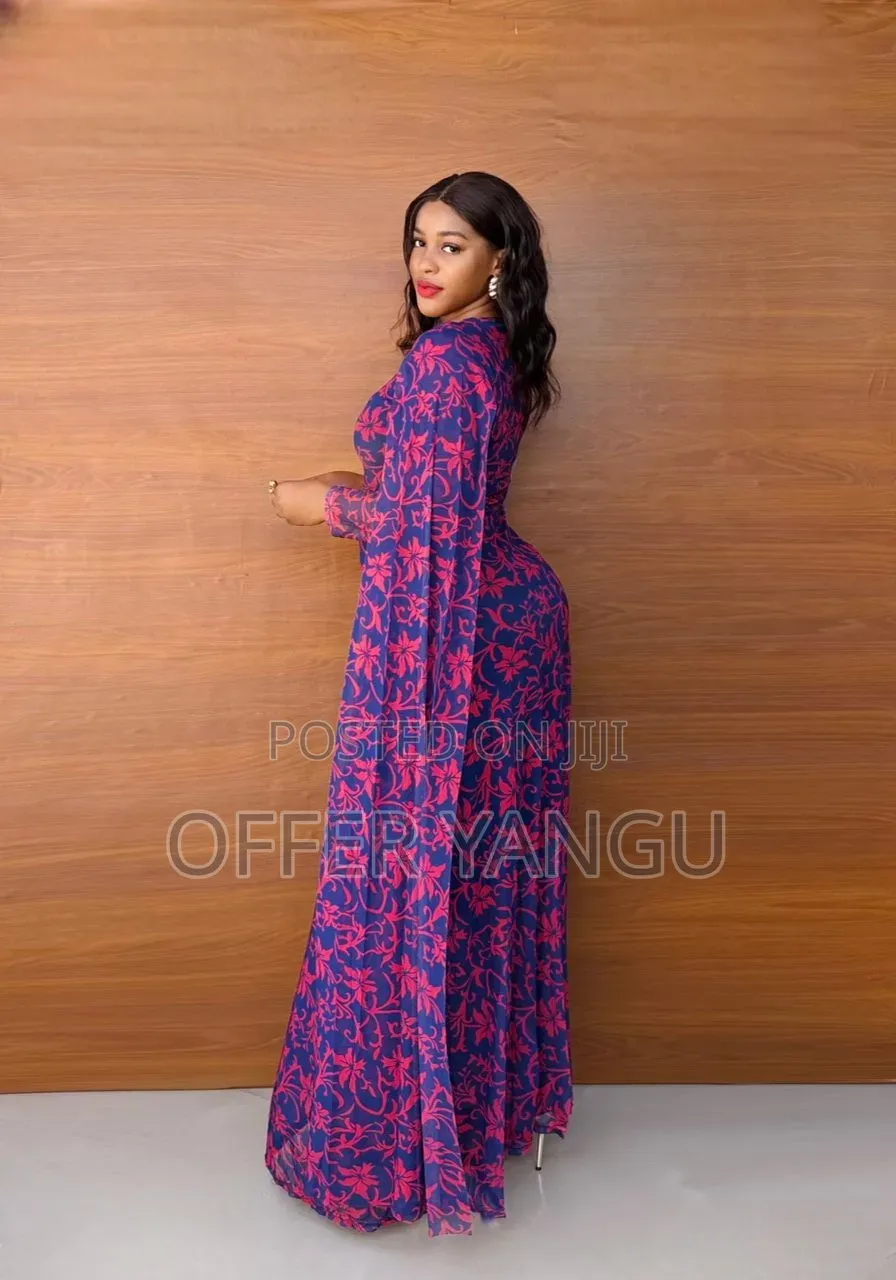 Floral Ankara-Style Dress