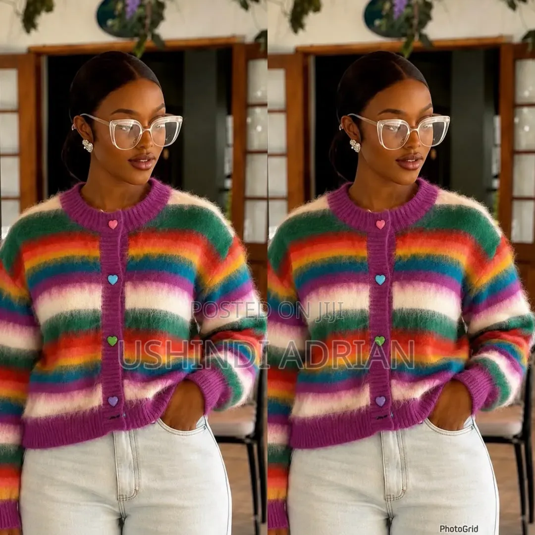 Rainbow Striped Knitted Sweater