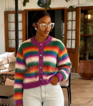 Rainbow Striped Knitted Sweater