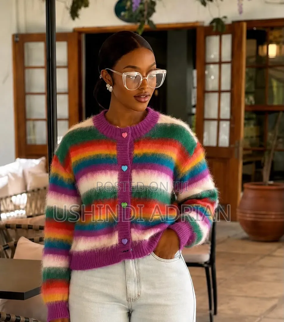 Rainbow Striped Knitted Sweater