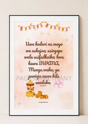 Fear Not, Baby Girl Wall Frame - Joshua 1:9