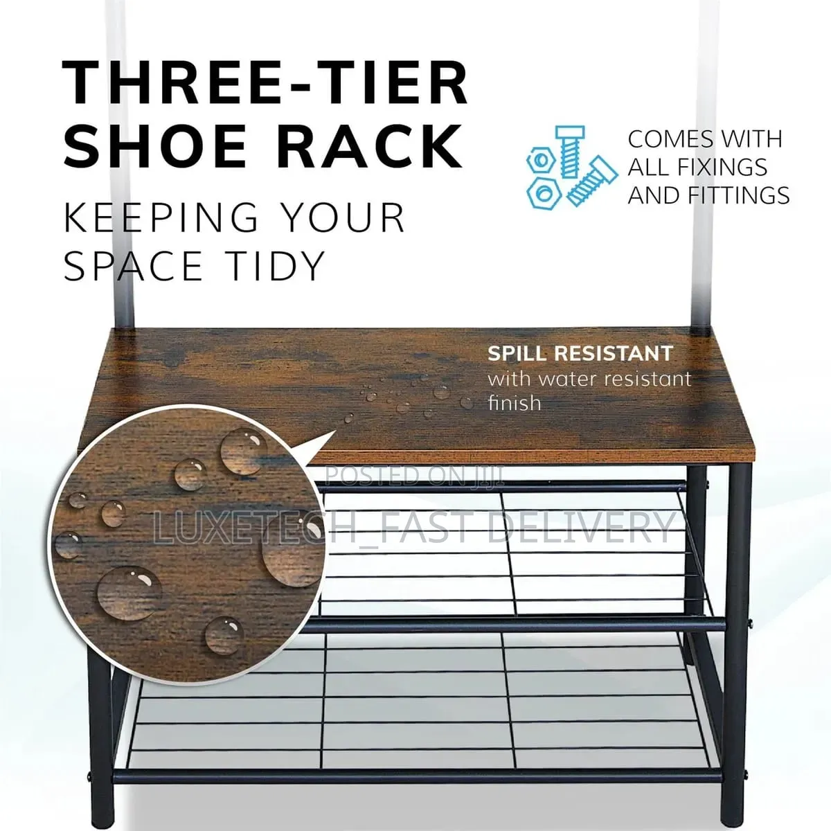 Multi-functional Clothes Hanging Rack With Shoe Storage Bench