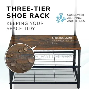 Multi-functional Clothes Hanging Rack With Shoe Storage Bench