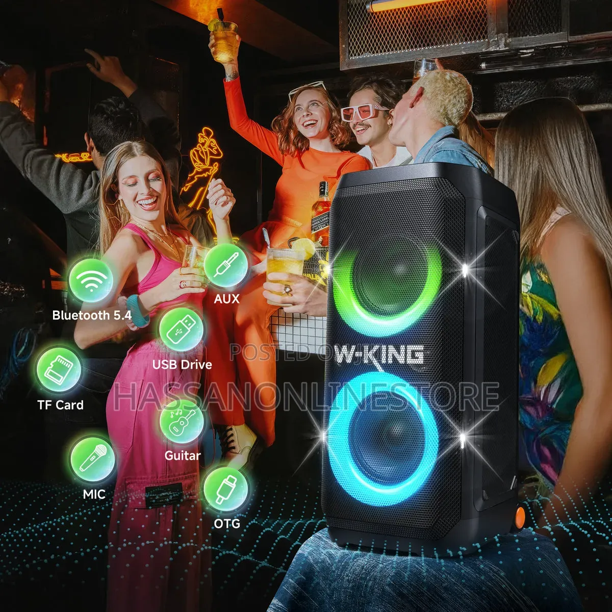 W-King T12 270w RMS Bluetooth Party Speaker With Subwoofer Bass