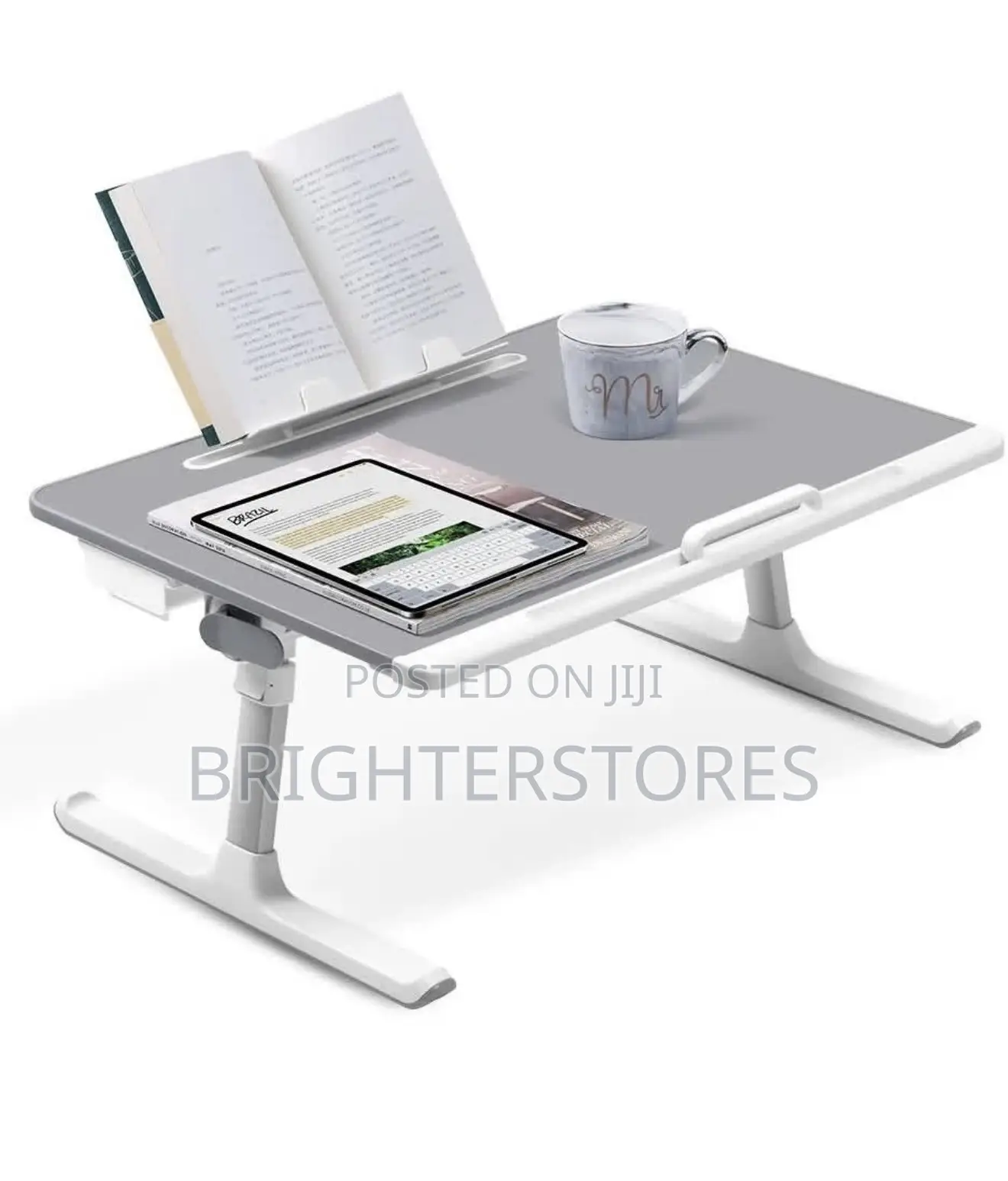Bed Table White Folding N Adjustable One