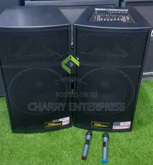 Powerful Soundsoft Speakers 15 Inch Built in Mixer Amplifier and 2mic