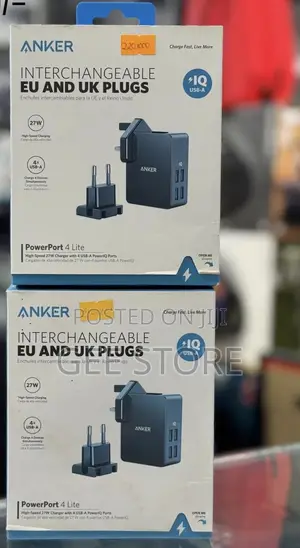 Anker Interchangable Eu And Uk Plugs
