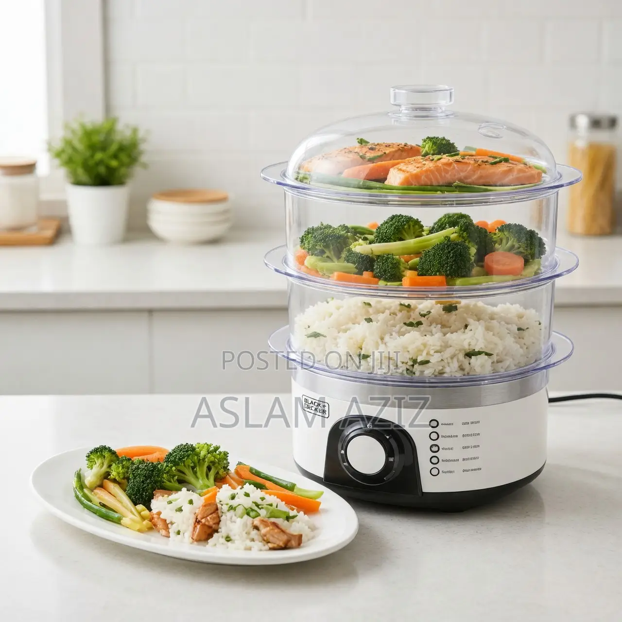 3 Tier Food Steamer(Black+Decker Model Hs6000).