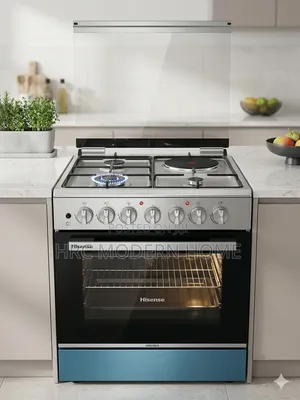 Hisense Cooker 60x60cm (Gas 3 + Electric 1) With Electric Oven - New