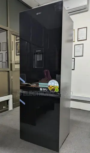 SPJ Fridge 420 Liter With Water Dispenser Combi Black Glass