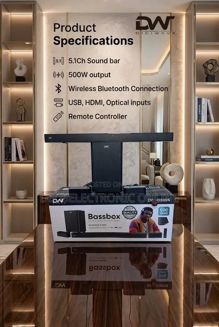 *Digiwave 5.1ch Soundbar*
*500w at 395,000*