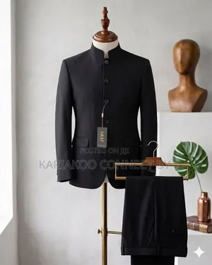Premium Men's Mandarin Collar Suit