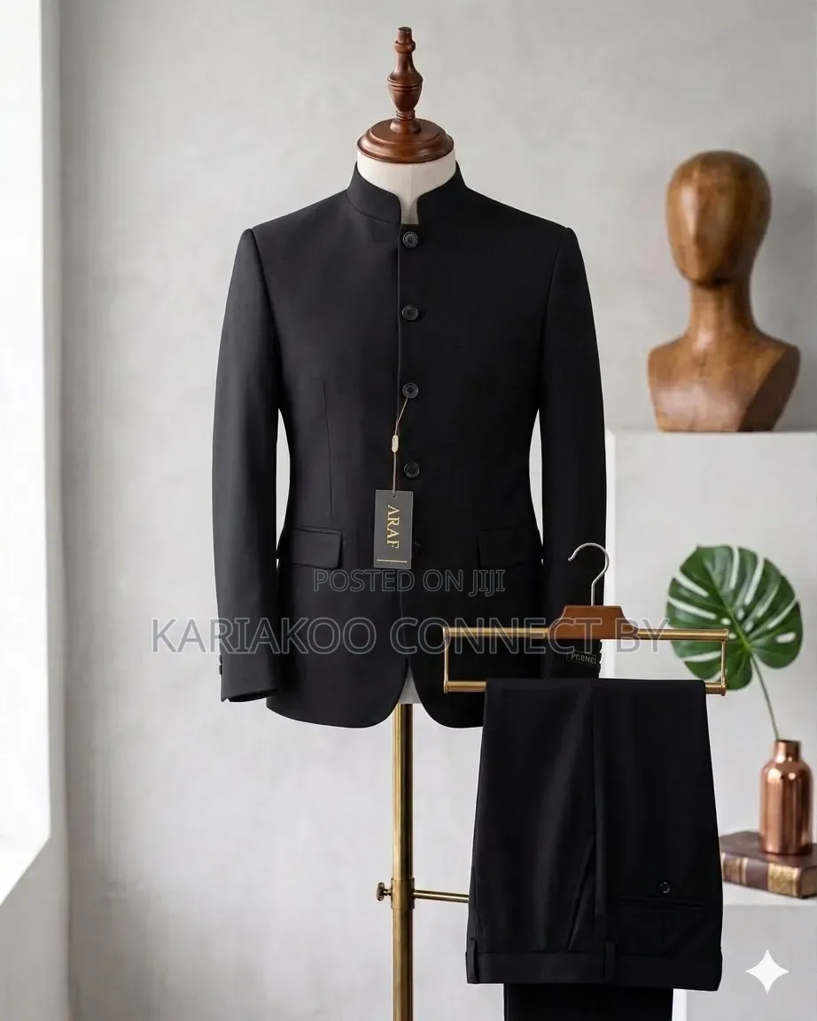 Premium Men's Mandarin Collar Suit