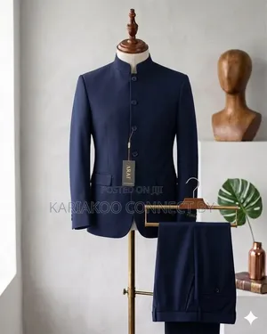 Premium Men's Mandarin Collar Suit