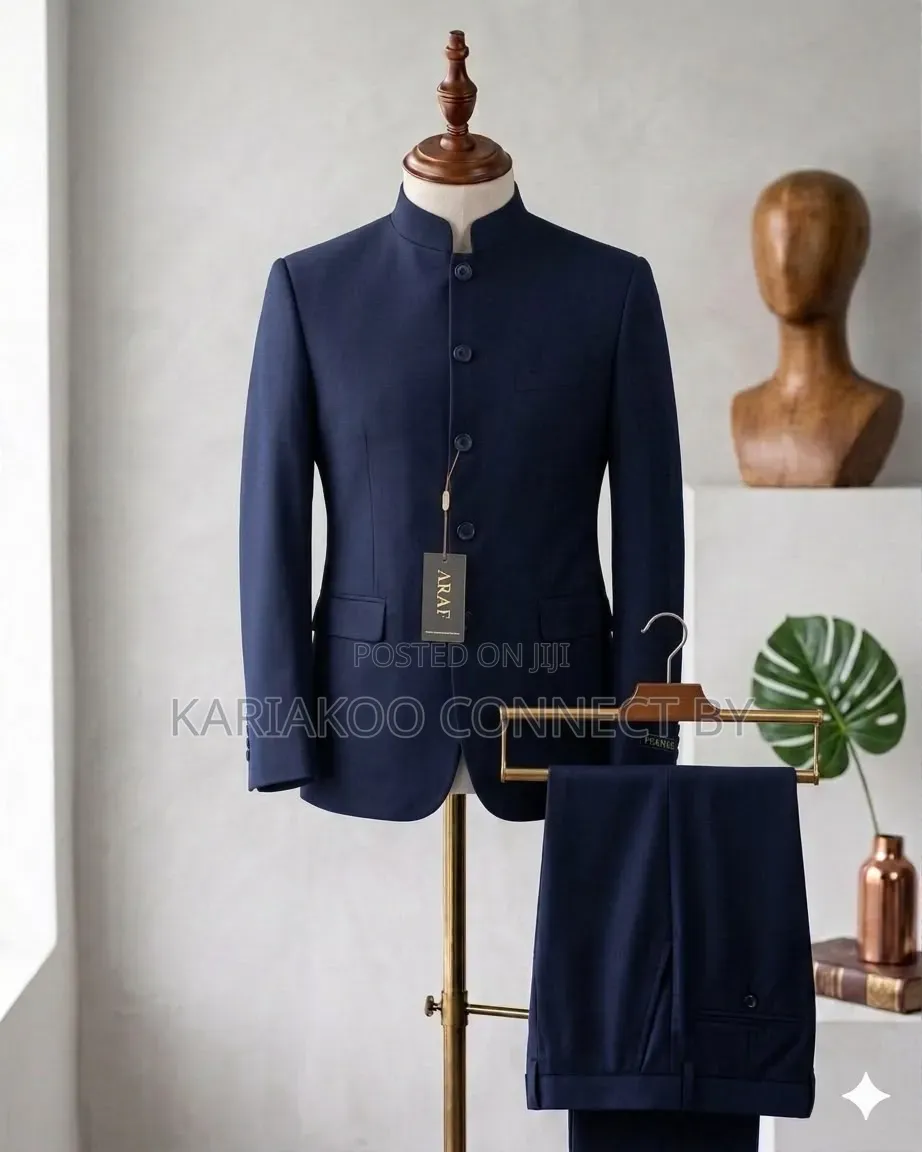 Premium Men's Mandarin Collar Suit