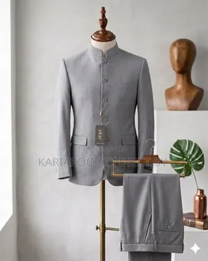 Premium Men's Mandarin Collar Suit