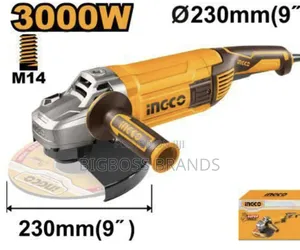 Ingco Ag30008 Angle Grinder 3000w for Heavy-Duty Cutting and Grinding