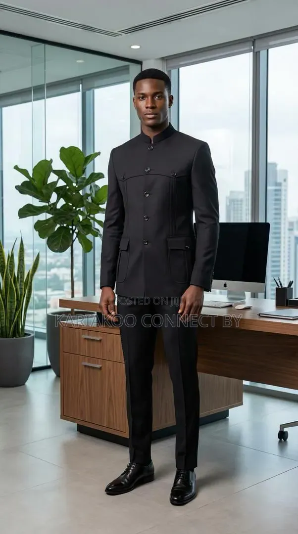 Mandarin Collar Safari Suit