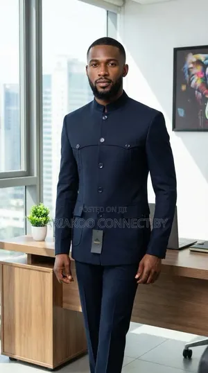 Mandarin Collar Safari Suit