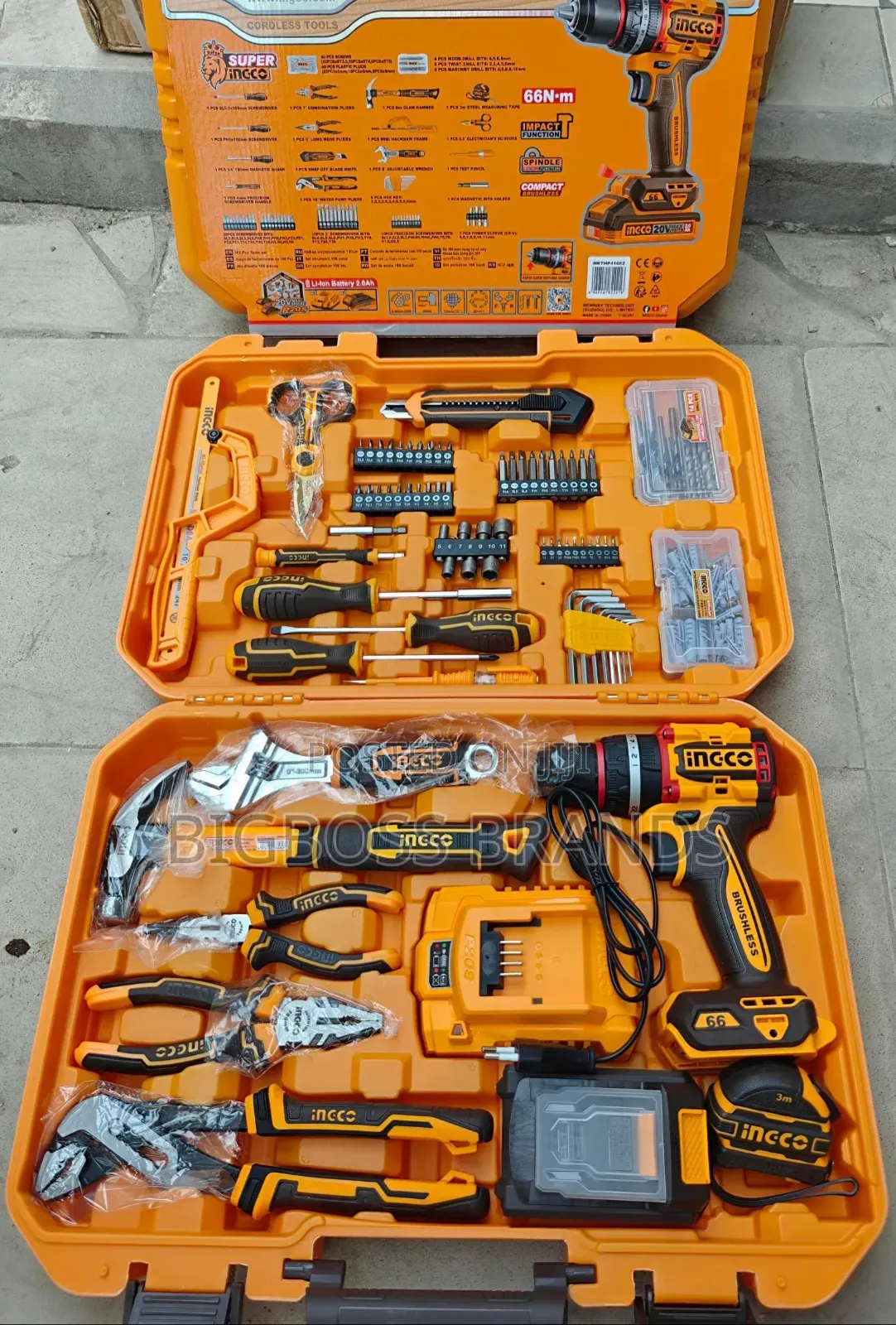 Ingco Cordless Drill Set 166pcs