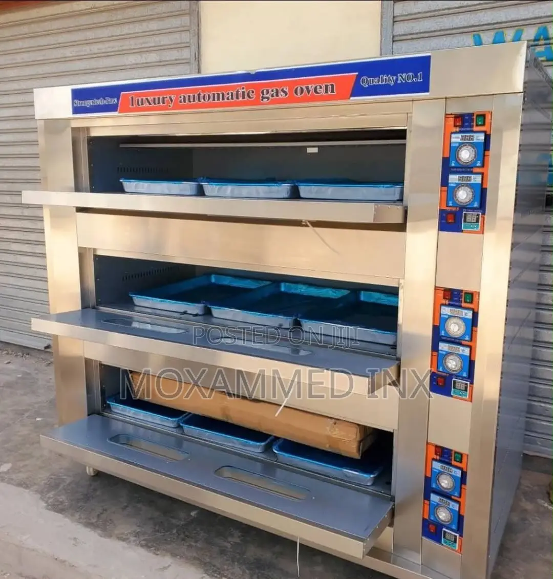 Commercial 3 Deck 9 Tray Gas Oven 3 Decks 9 Trays Capacity Gas Powered