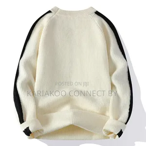 Men's Contrast Stripe Rib-Knit Sweater
